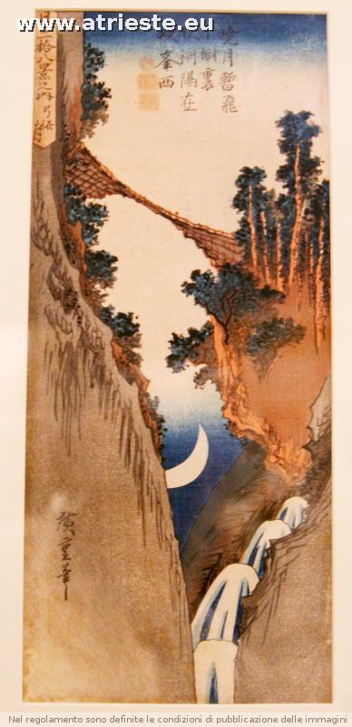 Arco di luna e Pinte della scimmia a Enkyo tra i dirupi di una gola 1830-35 c