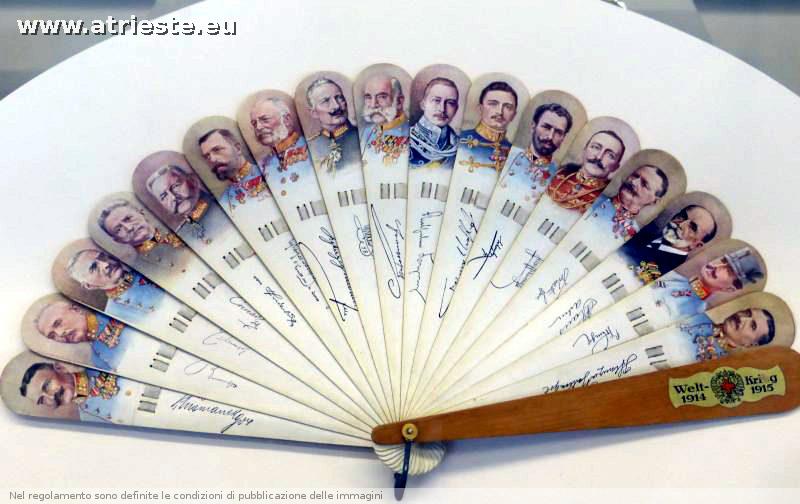 ventaglio prodotto a Vienna con ritratti di importanti personaggi degli Imperi Centrali