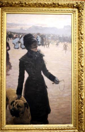 Il De Nittis; La signora del cane 1878 acquisto del 1914 alla Biennale di venezia