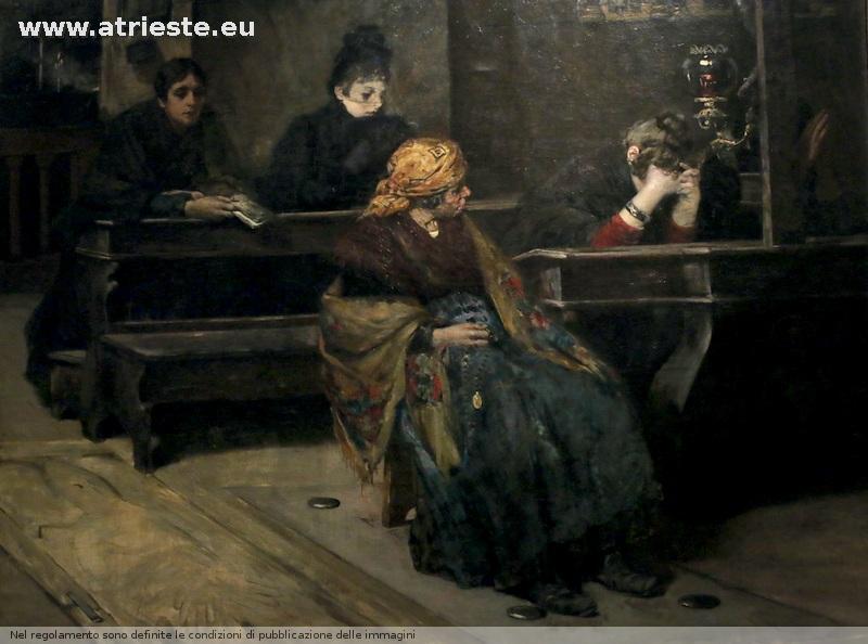 Cesare Laurenti  Frons animi interpres quattro donne con atteggiamenti diversi in chiesa, acquisto del 1890