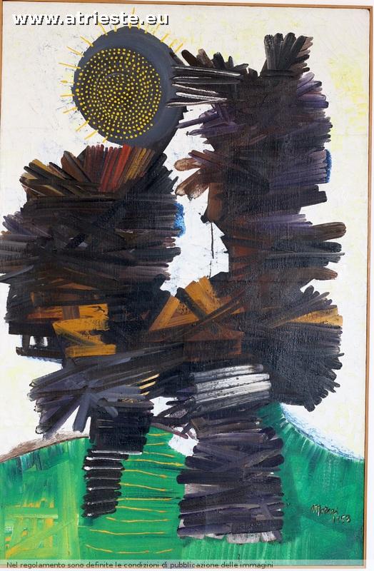 Mattia Moreni Grande cespuglio e sole 1954 acquisto alla biennale del 1954