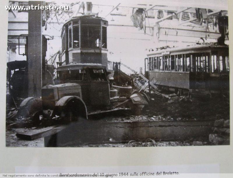 Il deposito di Broletto bombardato durante la seconda guerra mondiale