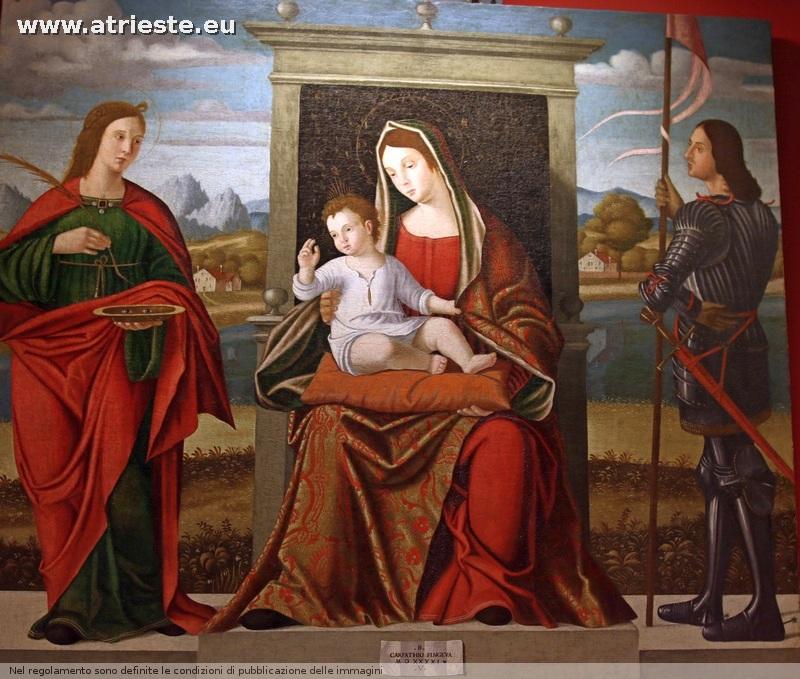 BENEDETTO CARPACCIO, 1541
Madonna col Bambino tra S. Lucia e S. Giorgio
Da Pirano Municipio
