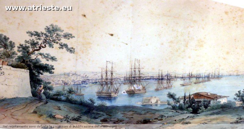 il  Blocco Albini, acquerello di Tischbein, mostra  le navi napoletane e venete che rimasero nel golfo dal maggio al settembre 1848; Albini era il comandante della flotta sarda in Adriatico