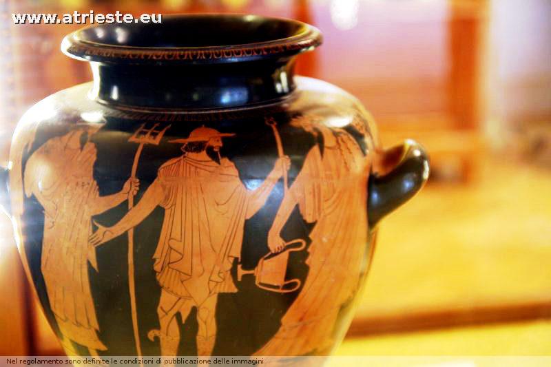 vaso attico a figure rosse Ceramica attica, maniera del Pittore di Berlino, Stamnos 470-460 a C, i Dodici  dei introducono Eracle nell'Olimpo ex coll Sartorio 