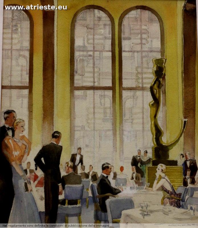 acquerelli di Lenhart 1935 interni della Victoria 
